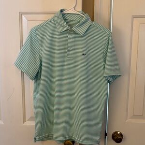 Vineyard Vines Kids Aqua Striped Polo